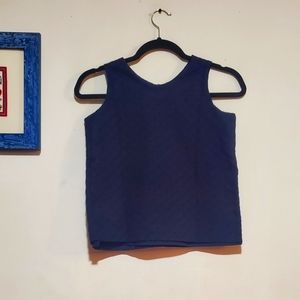 Deep, Dark Blue Embroidered Top